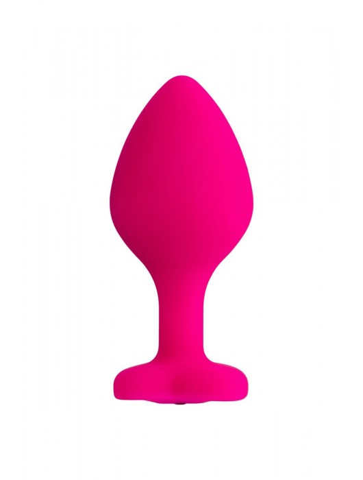 Розовая анальная втулка Diamond Heart с прозрачным кристаллом - 8 см. - ToyFa - купить с доставкой в Ижевске