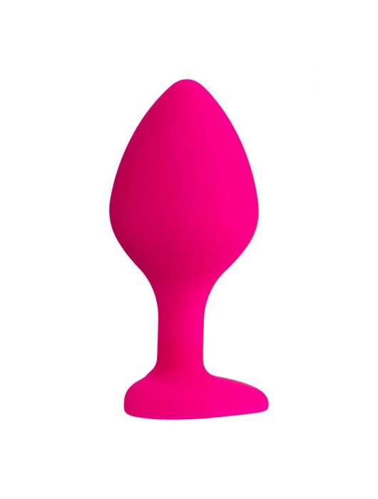 Розовая анальная втулка Diamond Heart с прозрачным кристаллом - 8 см. - ToyFa - купить с доставкой в Ижевске