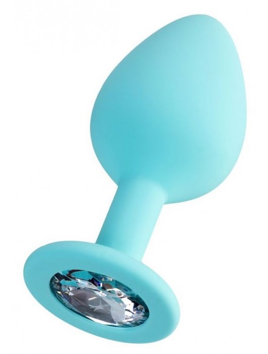 Мятная анальная втулка Brilliant с прозрачным кристаллом - 8 см. - ToyFa - купить с доставкой в Ижевске