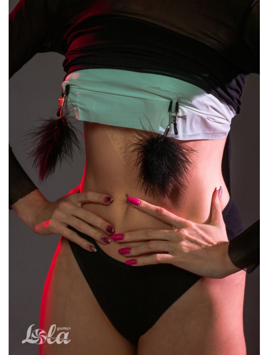 Зажимы на соски с черным пухом Euphoric - Lola Games - купить с доставкой в Ижевске