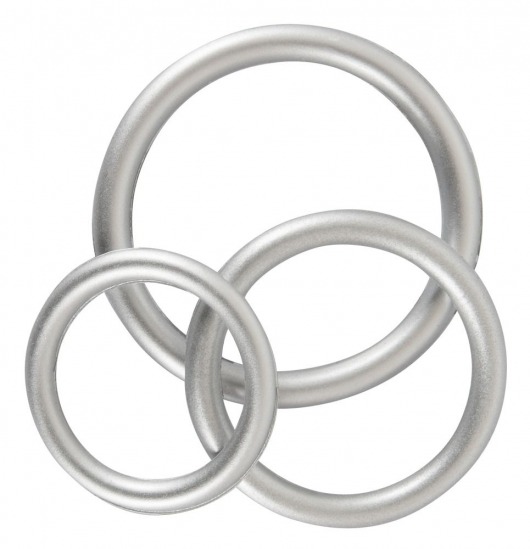 Набор из 3 эрекционных колец под металл Metallic Silicone Cock Ring Set - Orion - в Ижевске купить с доставкой