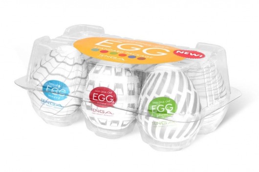 Набор из 6 мастурбаторов Tenga EGG Easy Beat с различным рельефом - Tenga - в Ижевске купить с доставкой