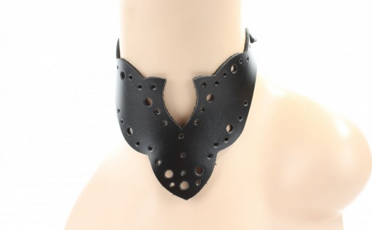 Черный резной чокер из натуральной кожи - БДСМ Арсенал - купить с доставкой в Ижевске