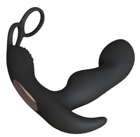 Черный вибромассажер простаты Taurus с эрекционным кольцом - Le Frivole - в Ижевске купить с доставкой