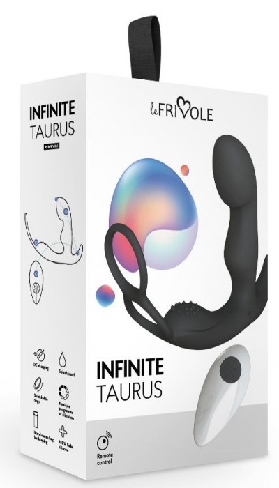 Черный вибромассажер простаты Taurus с эрекционным кольцом - Le Frivole - в Ижевске купить с доставкой