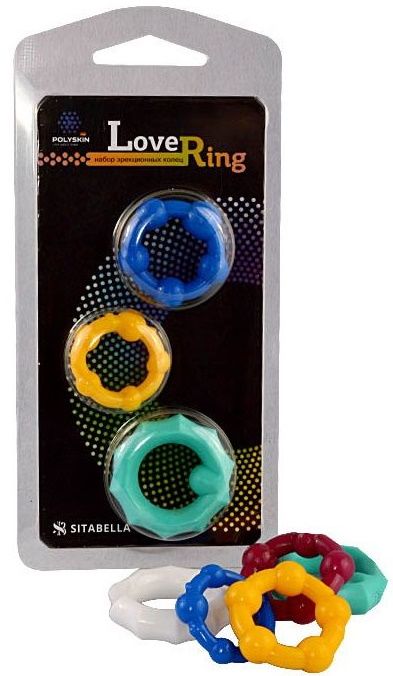 Набор из 3 цветных эрекционных колец Love Ring - Sitabella - в Ижевске купить с доставкой