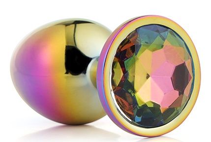 Голографическая анальная втулка с радужным кристаллом - 7,1 см. - Dream Toys - купить с доставкой в Ижевске