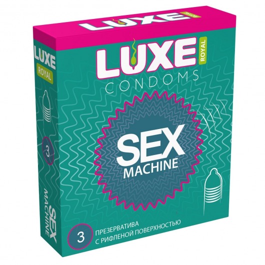 Ребристые презервативы LUXE Royal Sex Machine - 3 шт. - Luxe - купить с доставкой в Ижевске