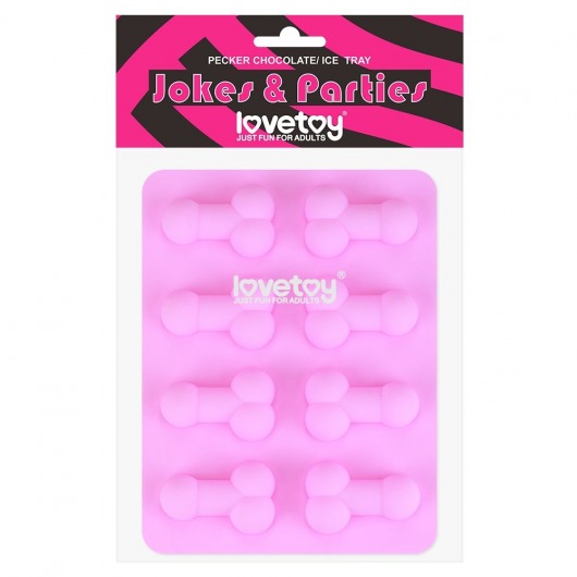 Розовая формочка для льда и шоколада Pecker Chocolate/Ice Tray - Lovetoy - купить с доставкой в Ижевске