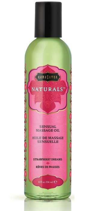 Массажное масло Naturals Strawberry Dreams с ароматом клубники - 236 мл. - Kama Sutra - купить с доставкой в Ижевске