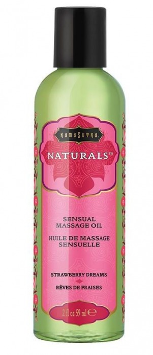 Массажное масло Naturals Strawberry Dreams с ароматом клубники - 59 мл. - Kama Sutra - купить с доставкой в Ижевске