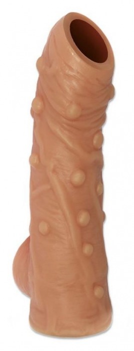 Телесная насадка с пупырышками и открытой головкой Nude Sleeve M - 12 см. - KOKOS - в Ижевске купить с доставкой