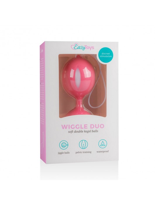 Розовые вагинальные шарики Wiggle Duo - Easy toys