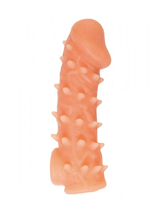 Телесная закрытая насадка с пупырышками Cock Sleeve Size L - 17,6 см. - KOKOS - в Ижевске купить с доставкой