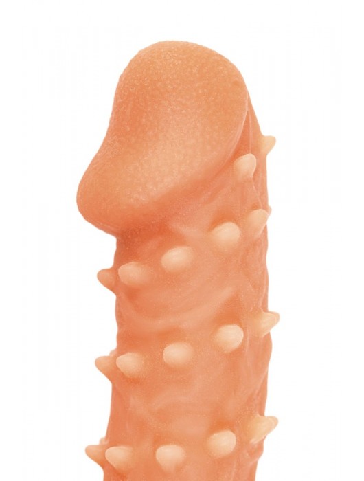 Телесная закрытая насадка с пупырышками Cock Sleeve Size L - 17,6 см. - KOKOS - в Ижевске купить с доставкой