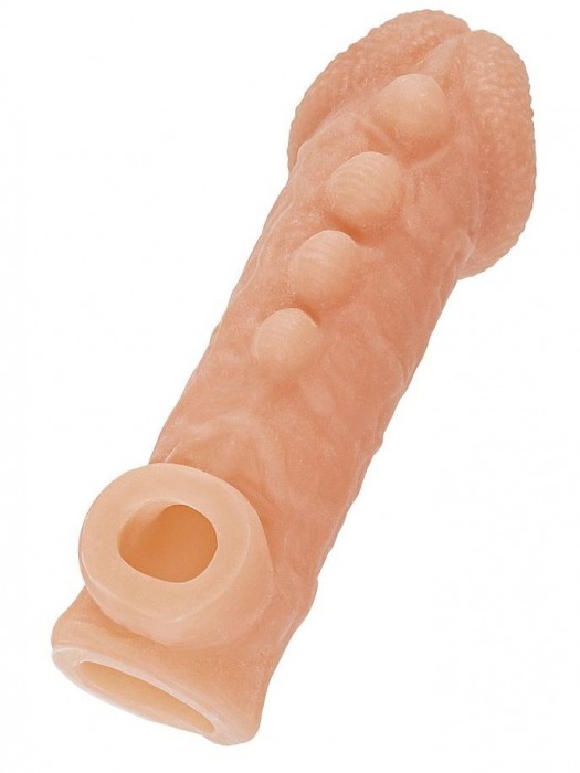 Телесная закрытая насадка с шишечками Cock Sleeve Size S - 13,8 см. - KOKOS - в Ижевске купить с доставкой