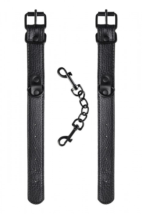 Узкие черные наручники на сцепке - ToyFa - купить с доставкой в Ижевске