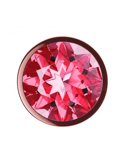 Пробка цвета розового золота с малиновым кристаллом Diamond Ruby Shine L - 8,3 см. - Lola Games - купить с доставкой в Ижевске