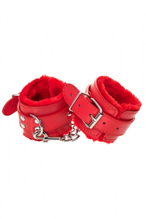 Красные наручники Anonymo из искусственной кожи - ToyFa - купить с доставкой в Ижевске