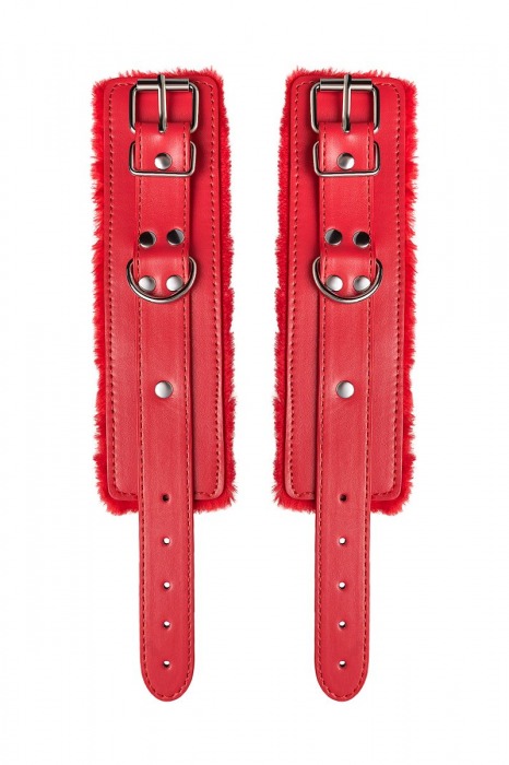 Красные наручники Anonymo из искусственной кожи - ToyFa - купить с доставкой в Ижевске