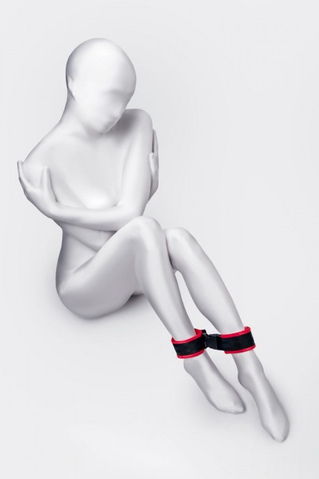 Красно-черные велюровые оковы Anonymo - ToyFa - купить с доставкой в Ижевске