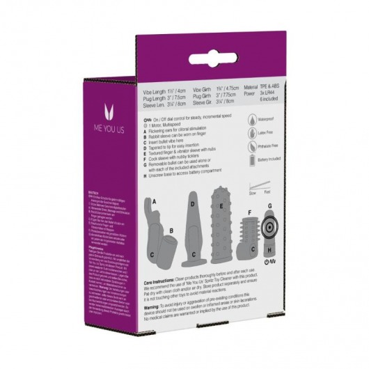 Фиолетовый вибронабор Foreplay Couples Kit - Me You Us