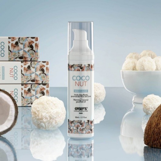 Разогревающее массажное масло с ароматом кокоса Gourmet Coconut - 50 мл. - Exsens - купить с доставкой в Ижевске