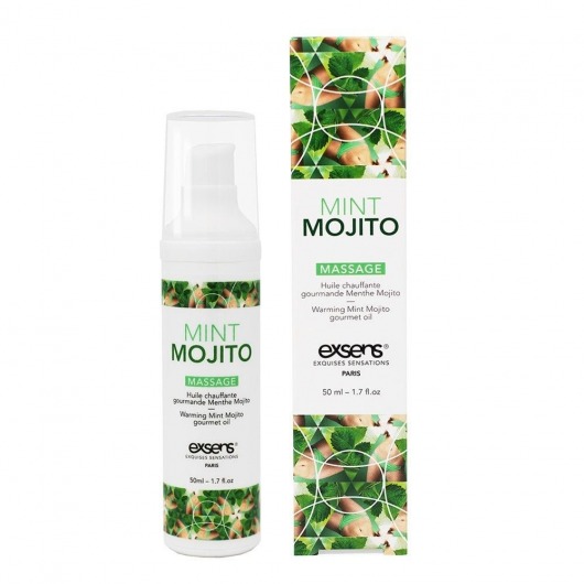 Разогревающее массажное масло с ароматом мохито Gourmet Mint Mojito - 50 мл. - Exsens - купить с доставкой в Ижевске