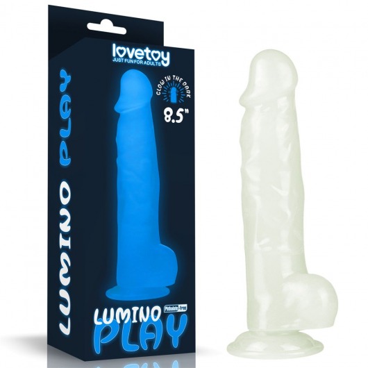 Прозрачный, светящийся в темноте фаллоимитатор Lumino Play Dildo - 21,5 см. - Lovetoy