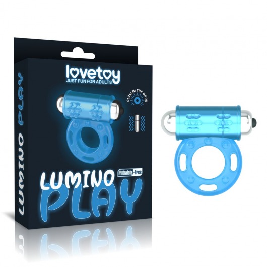 Голубое, светящееся в темноте эрекционное виброкольцо Lumino Play Vibrating Penis Ring - Lovetoy - в Ижевске купить с доставкой