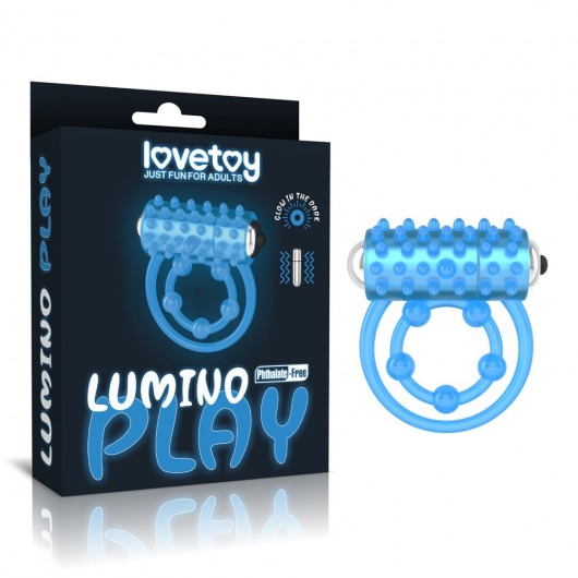 Голубое, светящееся в темноте виброкольцо Lumino Play Vibrating Penis Ring - Lovetoy - в Ижевске купить с доставкой