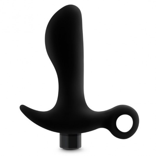 Черный анальный вибратор Silicone Vibrating Prostate Massager 01 - 10,8 см. - Blush Novelties - в Ижевске купить с доставкой