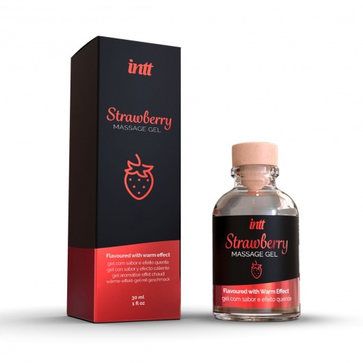 Массажный гель с ароматом клубники Strawberry - 30 мл. - INTT - купить с доставкой в Ижевске