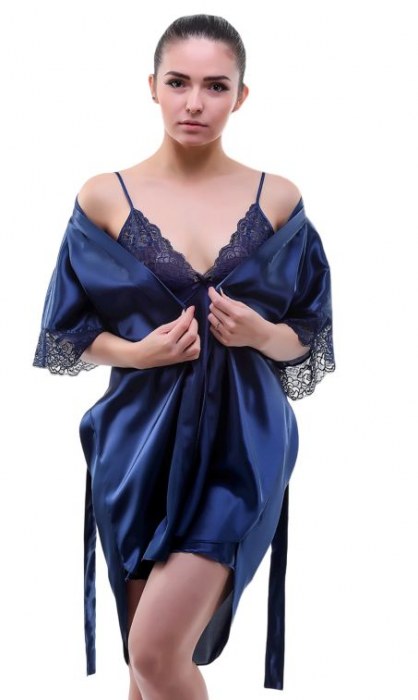 Легкий однотонный халатик-кимоно - Belweiss купить с доставкой