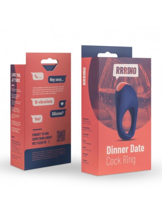 Синее эрекционное кольцо RRRING Dinner Date Cock Ring - FeelzToys - в Ижевске купить с доставкой