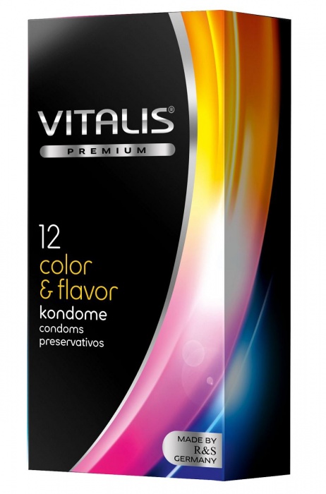 Цветные ароматизированные презервативы VITALIS PREMIUM color   flavor - 12 шт. - Vitalis - купить с доставкой в Ижевске