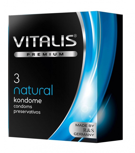 Классические презервативы VITALIS PREMIUM natural - 3 шт. - Vitalis - купить с доставкой в Ижевске
