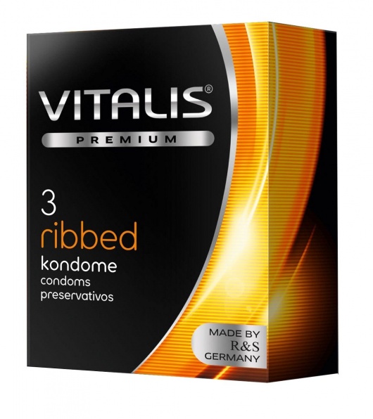 Ребристые презервативы VITALIS PREMIUM ribbed - 3 шт. - Vitalis - купить с доставкой в Ижевске