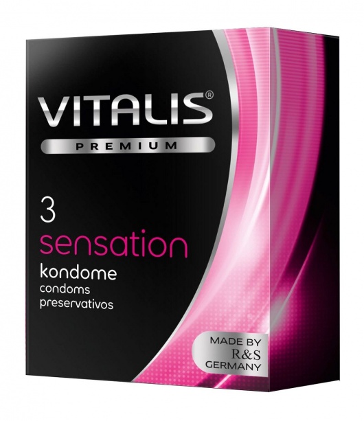 Презервативы с пупырышками и кольцами VITALIS PREMIUM sensation - 3 шт. - Vitalis - купить с доставкой в Ижевске