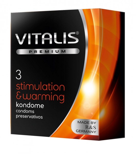 Презервативы VITALIS PREMIUM stimulation   warming с согревающим эффектом - 3 шт. - Vitalis - купить с доставкой в Ижевске