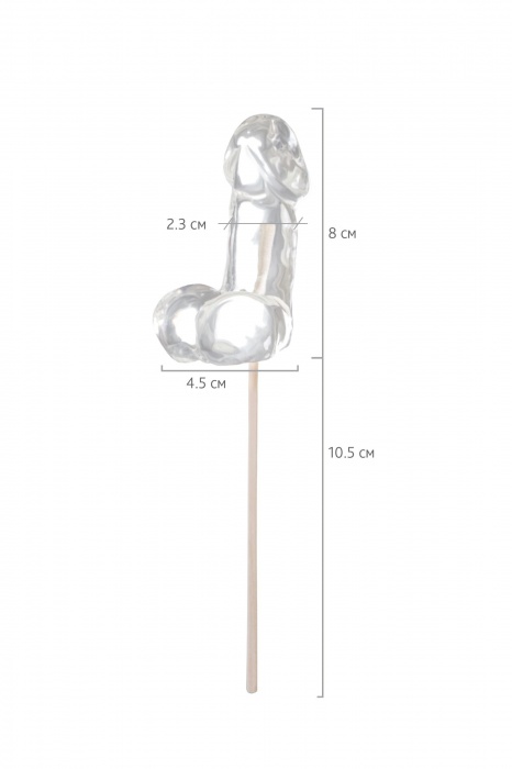 Прозрачный леденец в форме фаллоса со вкусом пина колады - Sosuчki - купить с доставкой в Ижевске
