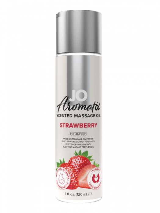 Массажное масло JO Aromatix Massage Oil Strawberry с ароматом клубники - 120 мл. - System JO - купить с доставкой в Ижевске