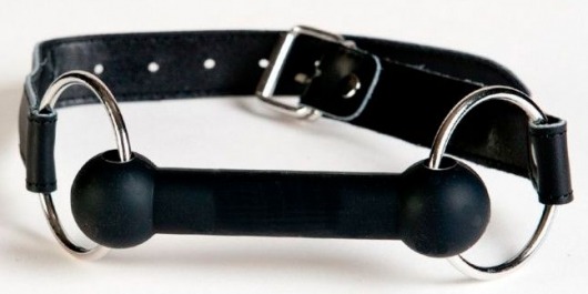 Чёрный кляп-трензель на кожаных ремешках - ToyFa - купить с доставкой в Ижевске