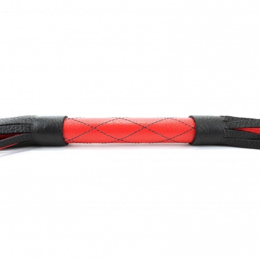 Красно-черная кожаная плётка - 51 см. - БДСМ Арсенал - купить с доставкой в Ижевске