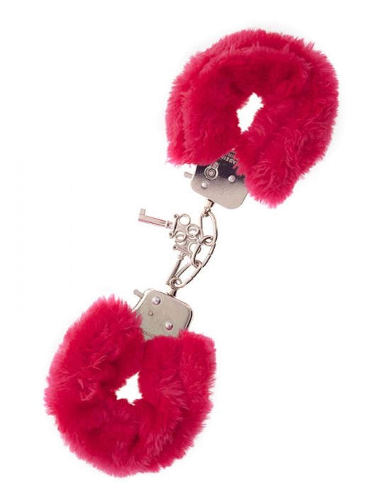 Металлические наручники с красной меховой опушкой METAL HANDCUFF WITH PLUSH RED - Dream Toys - купить с доставкой в Ижевске