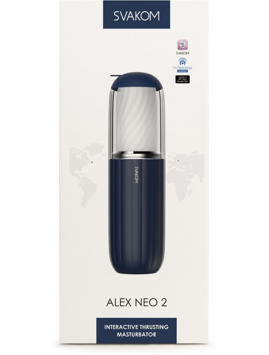 Черно-белый интерактивный мастурбатор Alex Neo 2 - Svakom - в Ижевске купить с доставкой