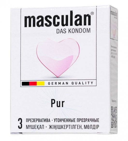 Супертонкие презервативы Masculan Pur - 3 шт. - Masculan - купить с доставкой в Ижевске