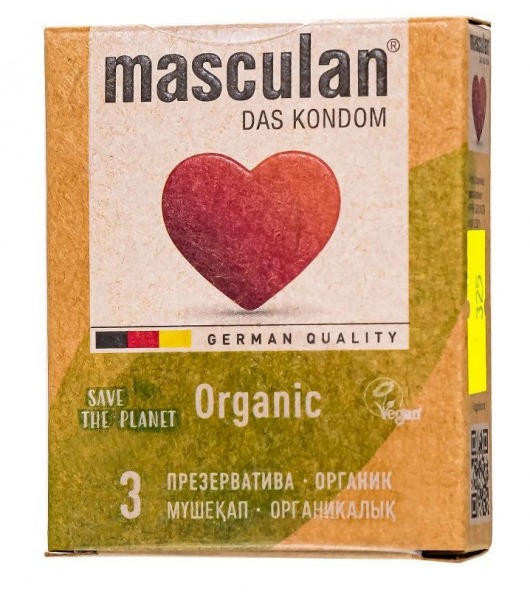 Экологически чистые презервативы Masculan Organic - 3 шт. - Masculan - купить с доставкой в Ижевске