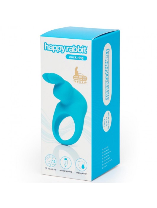 Голубое эрекционное виброкольцо Happy Rabbit Rechargeable Rabbit Cock Ring - Happy Rabbit - в Ижевске купить с доставкой