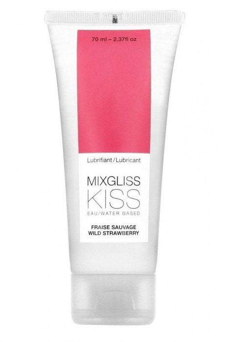 Смазка на водной основе Mixgliss Kiss с ароматом земляники - 70 мл. - Mixgliss - купить с доставкой в Ижевске